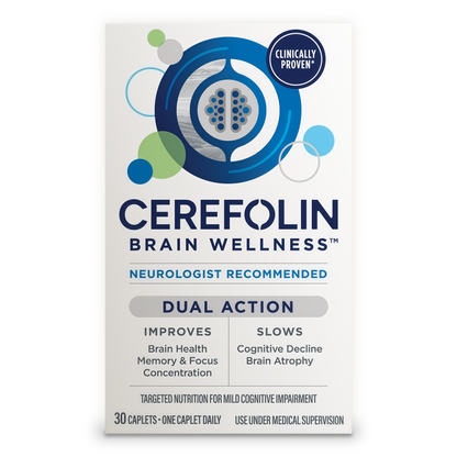 Cerefolin Brain Wellness, Targeted Nutrition for Cognitive Support, Improves Memory, Focus & Concentration, L-Methylfolate, NAC, B12, Neurologist Recommended (30 Count)